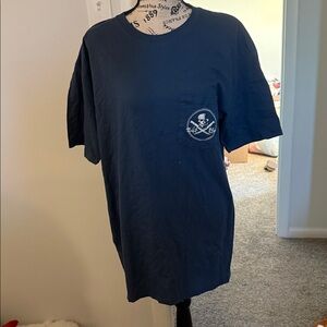Salt Life Navy Short Sleeve Pocket Tee with Skull & Crossbones